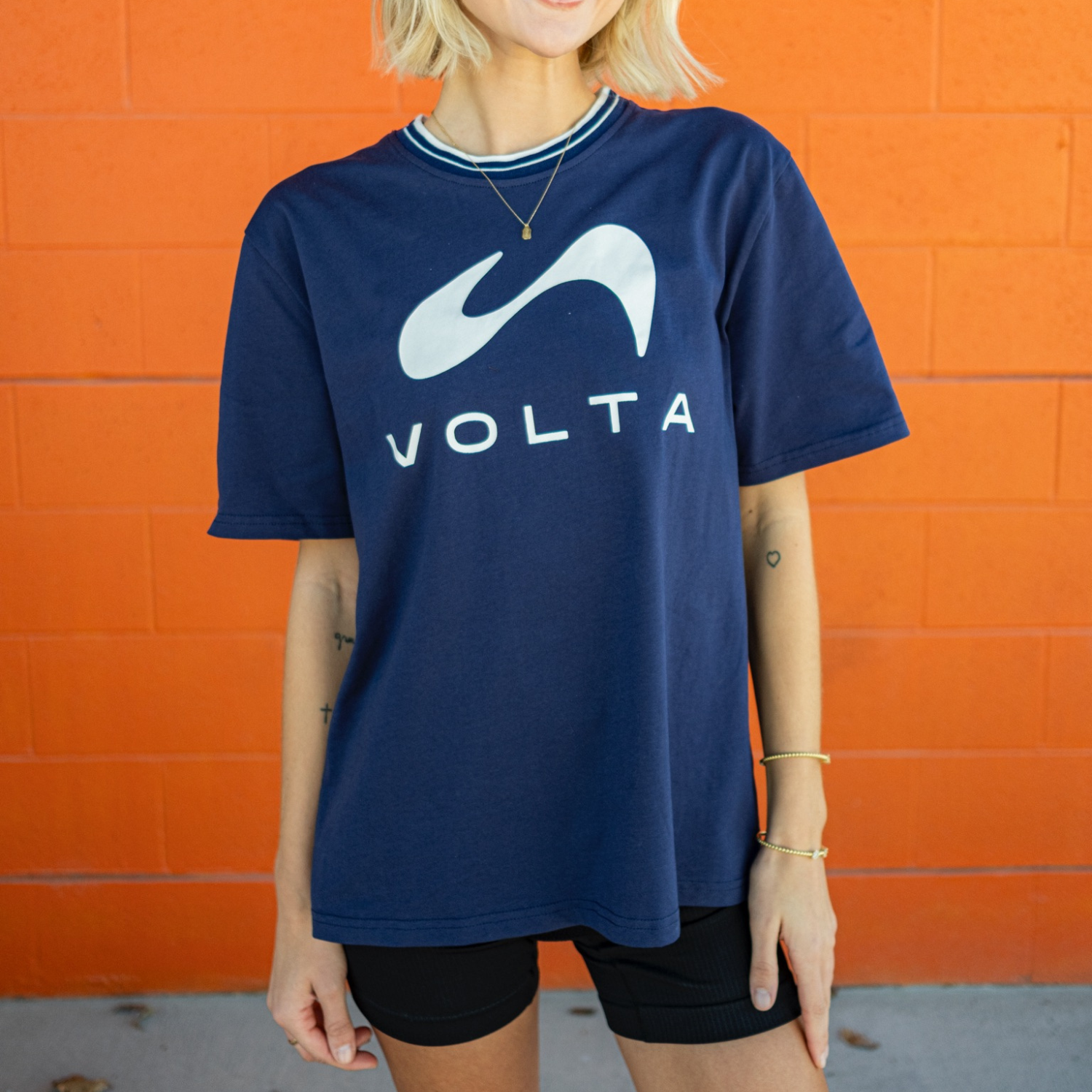 VOLTA Classic Logo Tee - Navy Blue