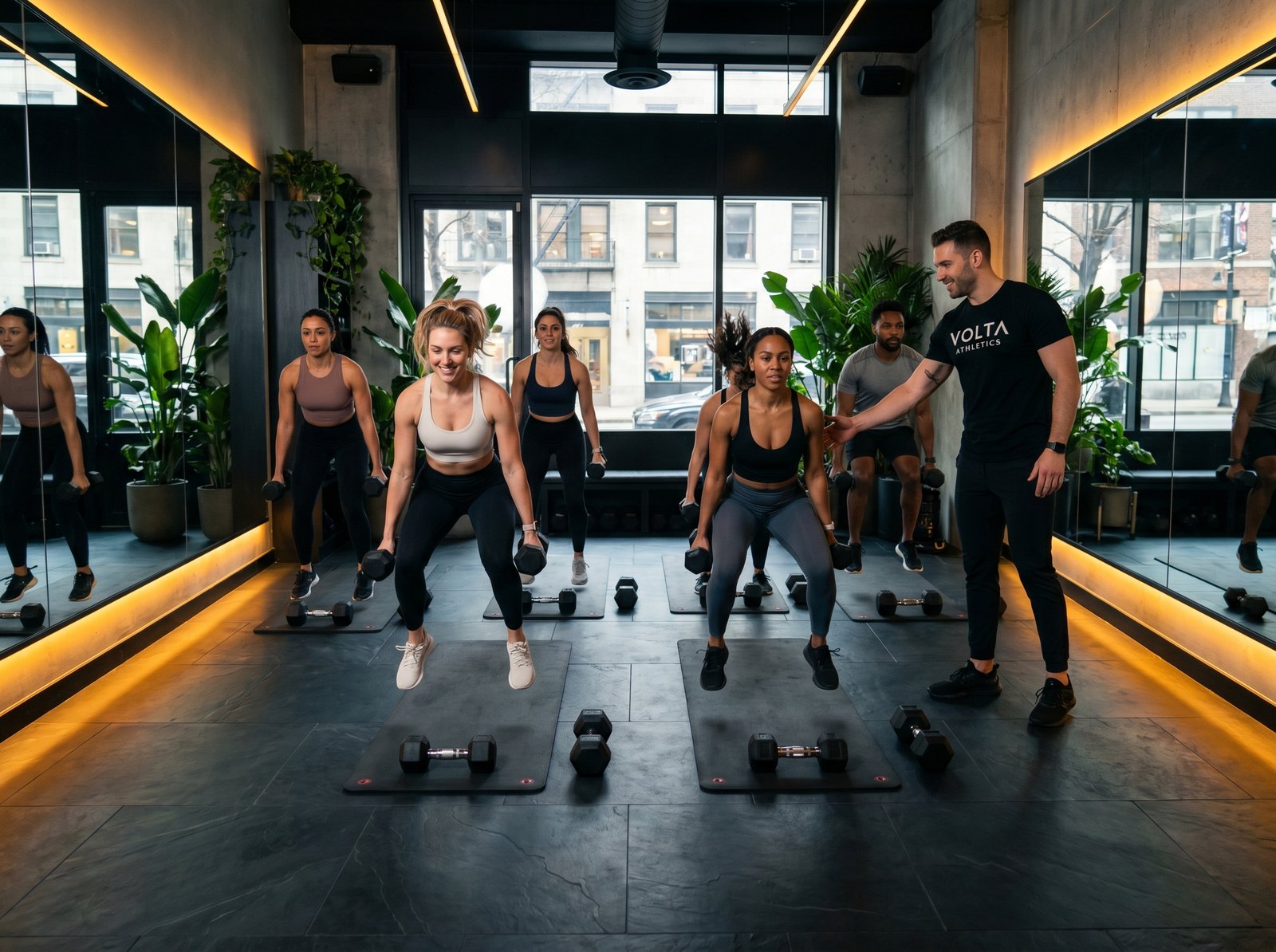 Volta trainer coaching a HIIT class
