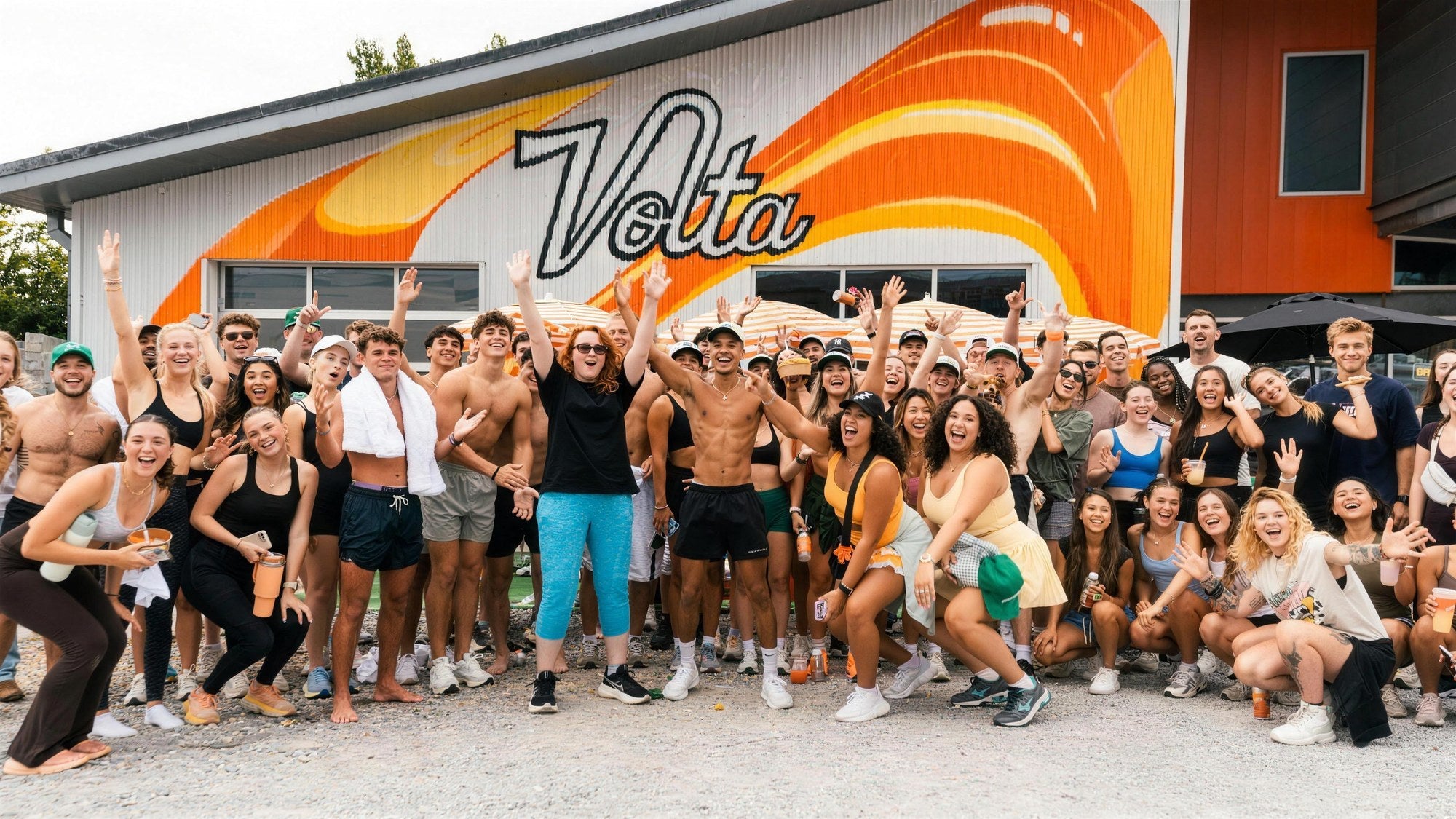 The Volta community outside the Hagan St studio